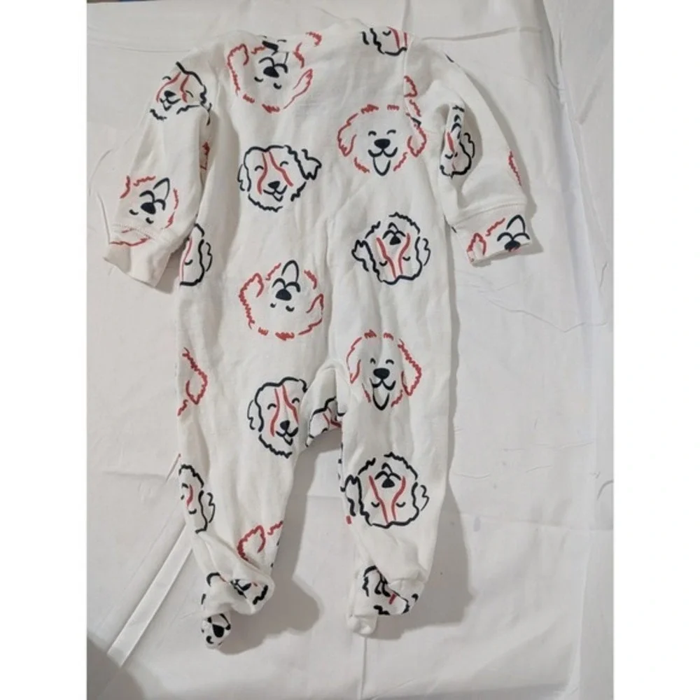 Carters Baby Boy Puppy Dog Print 2-Way‎ Zip Footed Sleeper Pajamas White 3M